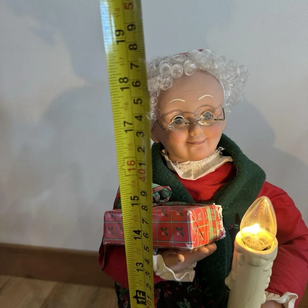 Holiday Creations Animated Holiday‎ Figure Mrs. Claus 1990s Vtg Light Up READ